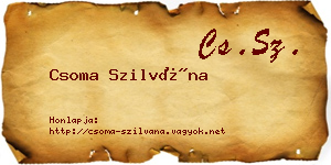 Csoma Szilvána névjegykártya